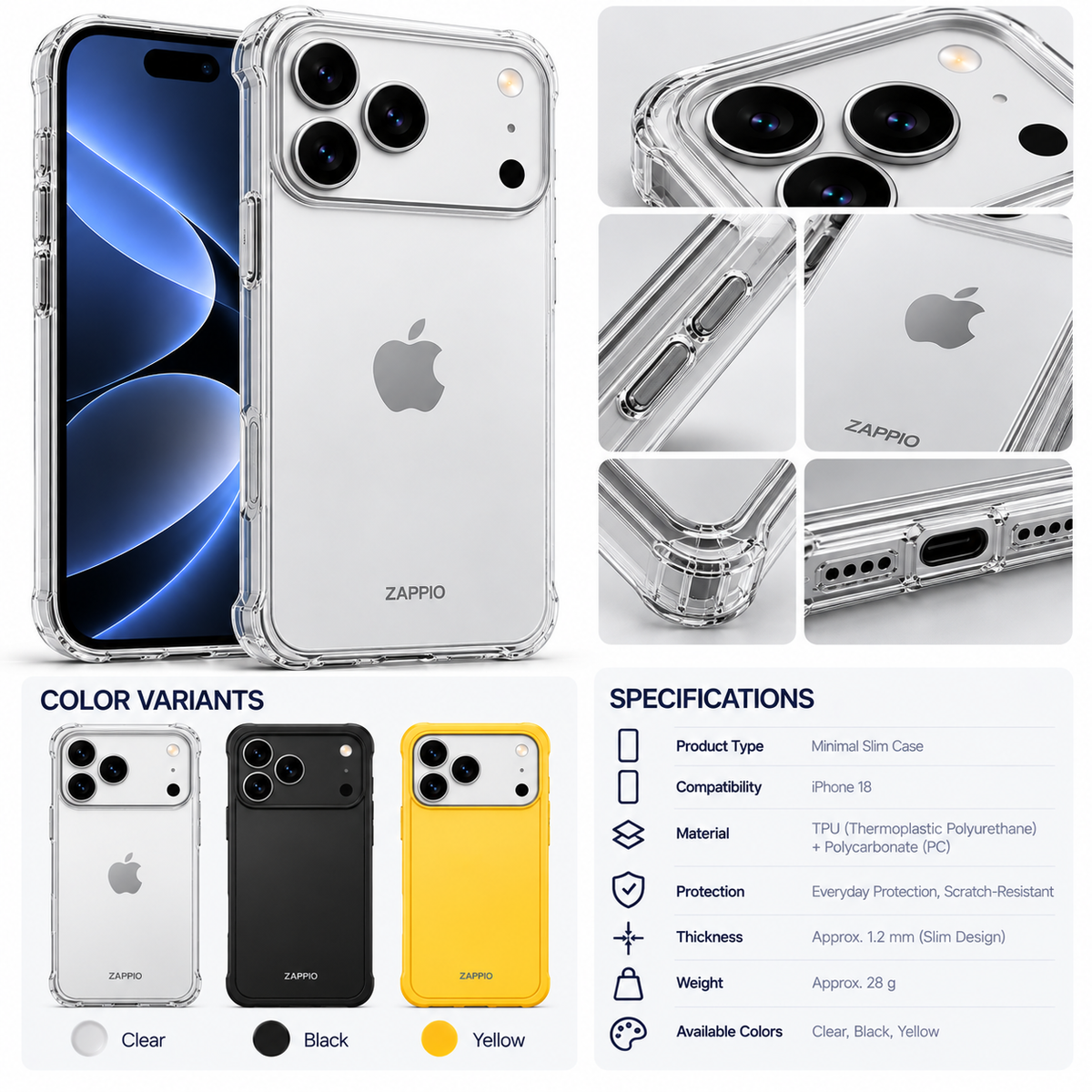 Minimal Slim Case for iPhone 18